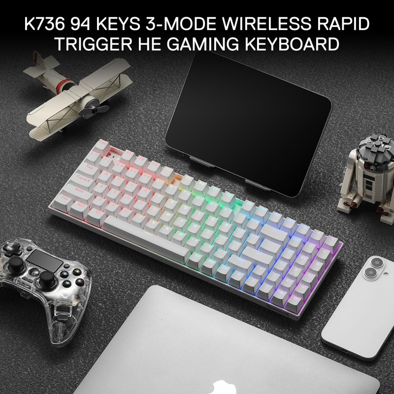 Redragon K736 PRO Rapid Trigger Wireless Gaming Keyboard, 90% 94