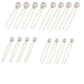 LUYING Pearl Seal Hair Pearl Pin U Pin Hairpin Wedding Graduation Ceremony Entrance Ceremony Hair Ornament Headdress Kimono Arrangement Kimono Photography (18 Silver Pieces)
