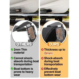 PAMASE Boat Trailer Bunk Carpet - 8mm Ultra Thick 13ft*8in Wear-Resistant Marine Carpeting Covers for 2x4 Boat Lift Bunks, Shock Absorption Padding Mats Parts Accessories for Jet Ski
