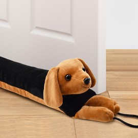 Yiomxhi Draft Excluder for Doors, Heavy Duty Draft Stopper Cushion with Hanging Loops, Draught Excluder Strip Guard Noise Blocker for Door Bottom and Window (Dog Style)