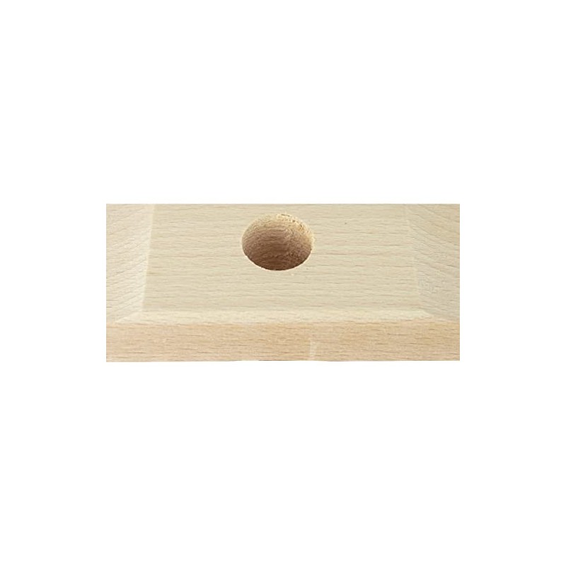 Street Broom 40 cm Flat Wood Elaston Red Handle Hole