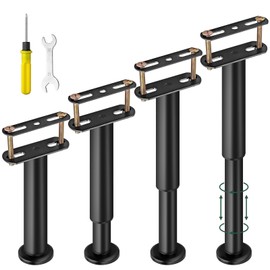 JiGiU 4Pcs Bed Legs Adjustable Height Bed Support Legs 7.08-12.6 inch Bed Frame Center Support Legs Heavy Duty Steel Bed Replacement Legs Bed Slats for Bed Frame Bed Center