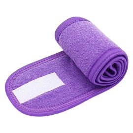 speedway Adjustable Facial Hairband Makeup Head Band Toweling Hair Wrap sticker hair Band - Purple