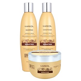 Keratina Kit · Restaura Fortalece Y Nutre · Shampoo, Acondicionador y Tratamiento