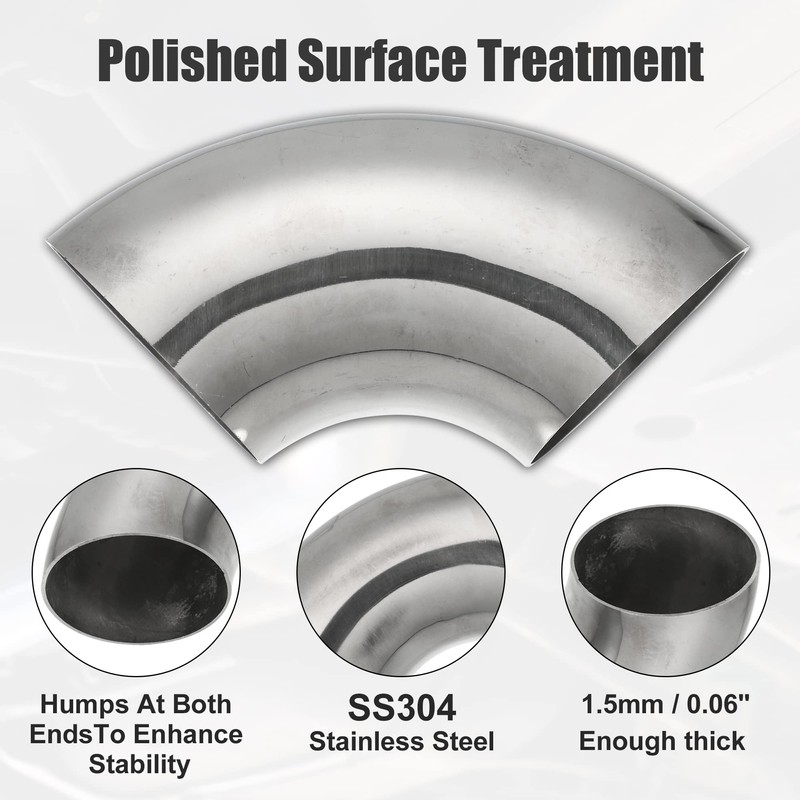 X AUTOHAUX 2pcs OD 2.75 Inch 90 Degree 1.5mm Thickness