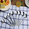 ERCENTURY Stainless Steel Tableware Flower Coffee Spoon, Tea Spoon, 8