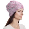 Floral Pattern with Pink Roses Beanie Hat Chemo Cap Skull