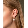 Pearl Earrings for Women, Trendy 14k Gold Plated Drop Hoop