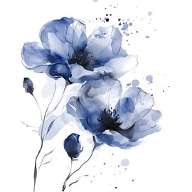 Anniversary House Tiflair Navy Delicate Florals Design Luxury Napkins 3ply Pack of 20, PJ367218