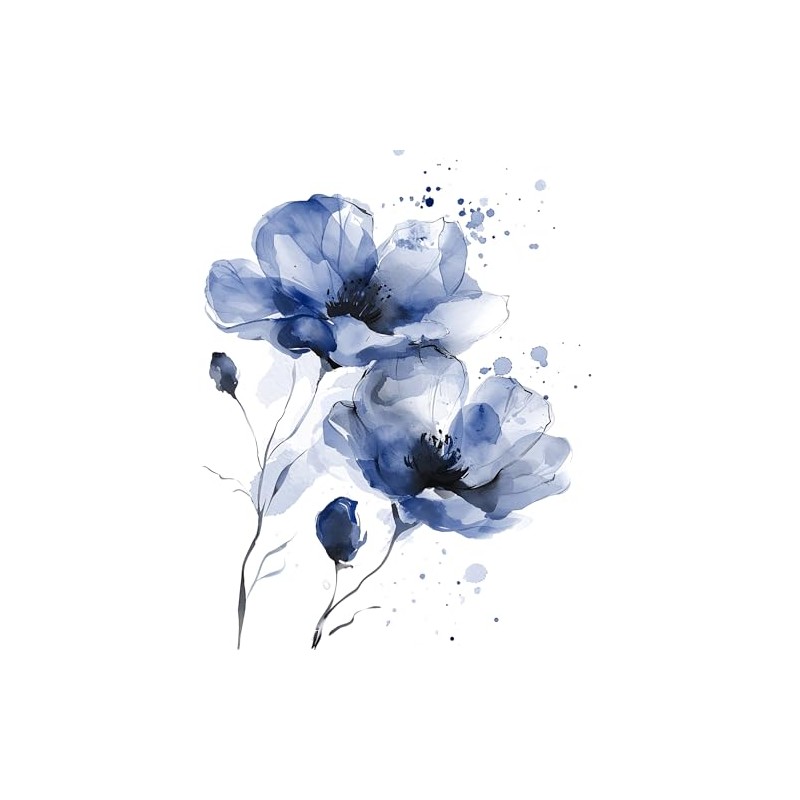 Anniversary House Tiflair Navy Delicate Florals Design Luxury Napkins 3ply