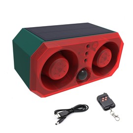 ThreeH Motion Sensor Alarm Solar Outdoor High Volume Alarm 13 Tones and Customizable Records Included 4 Switchable Modes for Yard Farm Animal Protection