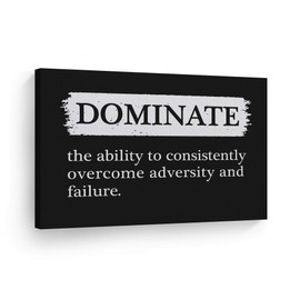 Smile Art Design Dominate Definition Black and White Motivational Canvas Wall Art Inspirational Wall Art Entrepreneur Quote Print Modern Office Living Room Decor Artwork Gift Ready to Hang 11x17