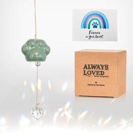Pet Memorial Gifts for Dogs and Cats - Suncatcher Wind Chime Dog Memorial Gifts for Loss of Dog, Pet Loss Sympathy Gift, Thoughtful Pet Remembrance & Bereavement Keepsake (Green)