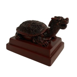 Red Feng Shui Dragon Turtle Tortoise Statue Figurine 2.75”H