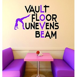 Decal Sticker Vault Floor Unevens Beam Gymnastics Sign Teen Girl Bedroom Decoration Picture Art Home Decor Size 30x50