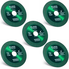 Taoskai 5 Pack 4 inch Glass Cutting Disc for Angle Grinder 7/8" (Model 100/115), Tile Cutter Blade, 1mm Ultra-Thin Diamond Saw Blade for Glass Tile Ceramic Jade Crystal Wine Bottles