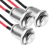 Gebildet 3 Pcs Prewired Waterproof Push Button Latching Self-Locking Stainless