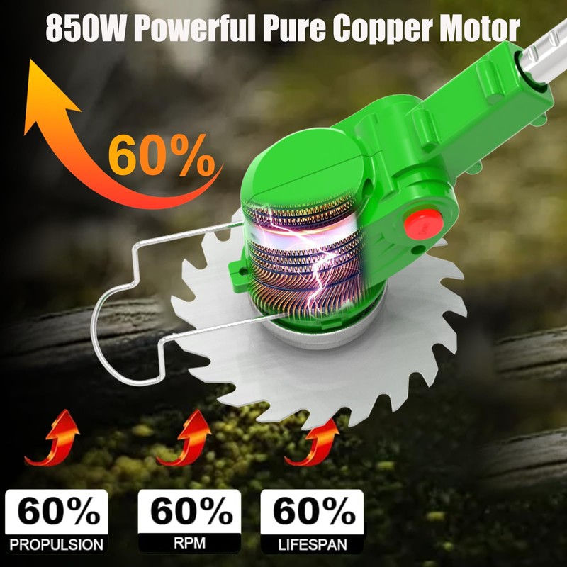 Cordless Weed Wacker Eater Electric Battery Powered, 21V Lightweight Weed