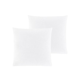 WOHNWOHL Waffle piqué cushion cover, cushion cover, sofa cushion cover, decorative cushion, 100% cotton, size: 45 x 45 cm, pack size: pack of 2, colour: white