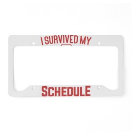 CafePress I Survived My Husband Aluminum License Plate Frame, License Tag Holder