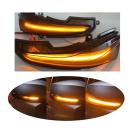 znakeauto 2X Smoked Lens Amber Full LED Dynamic Sequential Side Mirror Marker Turn Signal Lamp Assembly Kit Compatible With Infiniti Q30 Q50 Q50S Q60 Q70 QX30 QX50 QX60 QX70 (Smoked Lens)