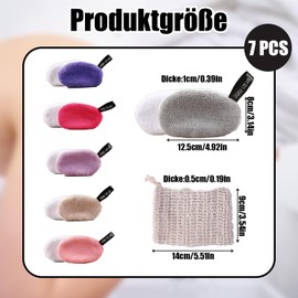 Abschminkpads Waschbar, 12.5 x 8 cm, 6er-Set wiederverwendbare Laundry mat für porentiefe Reinigung, Laundry mat abschminkpads, Sanfte Gesichtsreinigung und Entfernung von Makeup