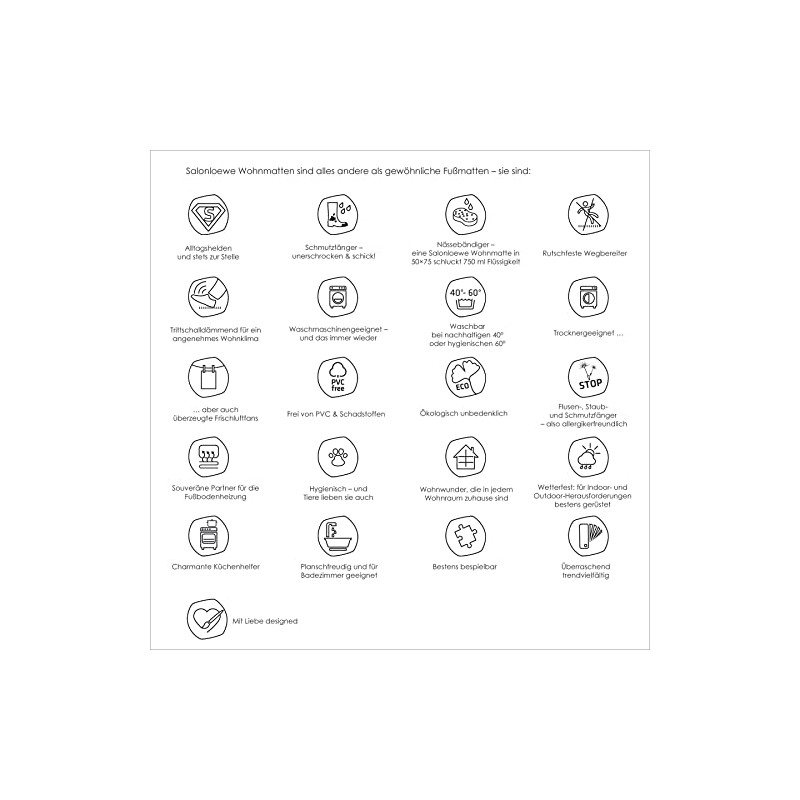 Salonloewe Efia Floor Mat Mini Mat Washable, Plain