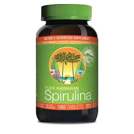Nutrex Hawaii, Pure Hawaiian Spirulina, 1,000 mg, 180 Vegan Tablets, Lab Tested, Gluten-Free, Soya-Free, Vegetarian