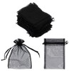 50 pcs Organza Gift Bags 3.5x4.5 inch Black Drawstring Organza