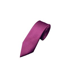 Lizzy Men's Necktie | Satin Skinny Tie | Slim Neckties For Men Solid Colour | Formal, Party,Wedding Neck Tie (Plum Purple)