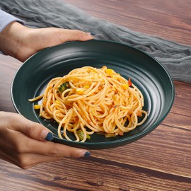 shopwithgreen Platos de plástico ligeros – Paquete de 4 platos irrompibles de 10 pulgadas, aptos para lavaplatos y microondas, sin BPA, para niños, niños pequeños y adultos