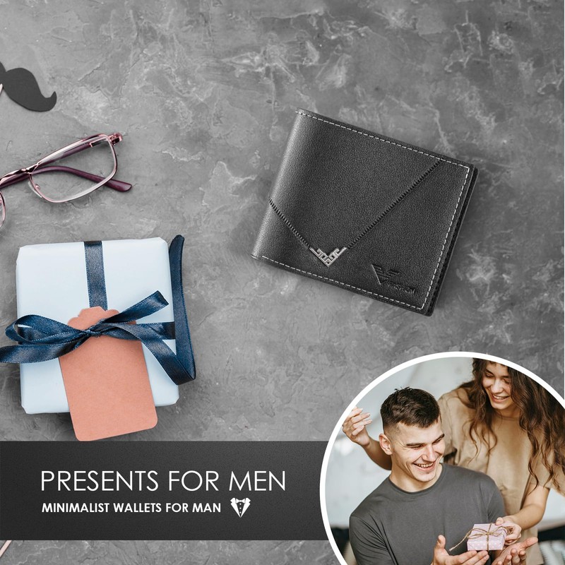 PEAPIN Wallet with ID Window, Card Holder with 4 Card