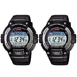 Casio W-S220-1AJFW-S220-1AJFW-S220-1AJF Standard Tough Solar Pair Watch, Waterproof, Interval Timer, Sports, Running