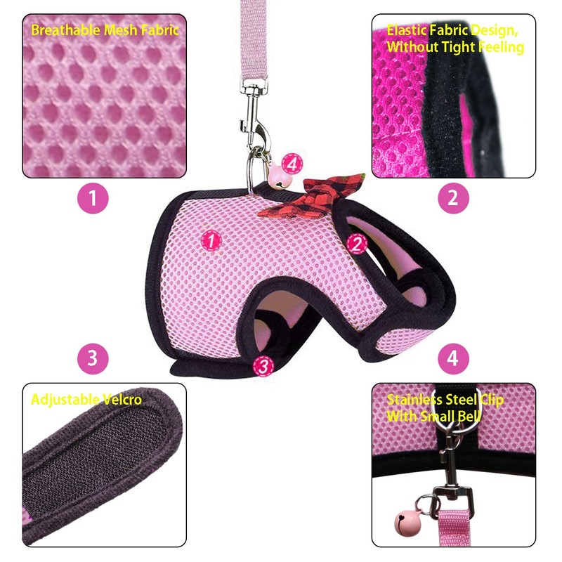 Rypet Guinea Pig Harness and Leash - Soft Mesh Small