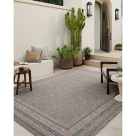 Loloi Amber Lewis Topanga Collection TOP-05 Natural/Teal 2'-3" x 3'-9" Indoor/Outdoor Area Rug