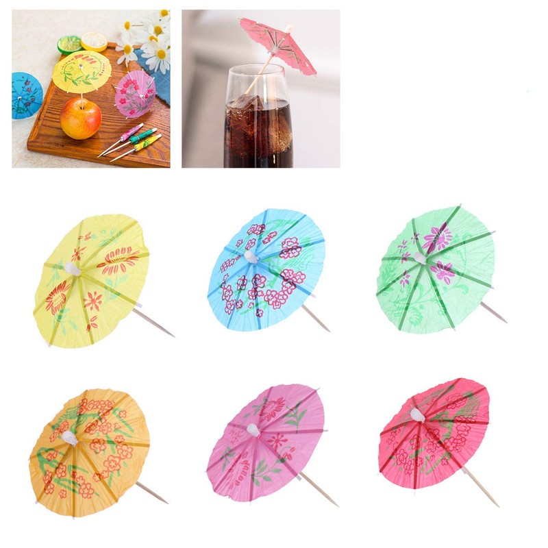 OUNONA カクテルピン カクテルピック ミニ 紙傘 カクテル 傘 144個入 10cm カクテルデコレーション