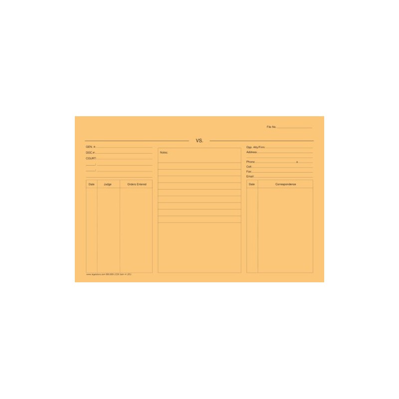 Legal Size Attorney Litigation File Document Envelope, 100 per box