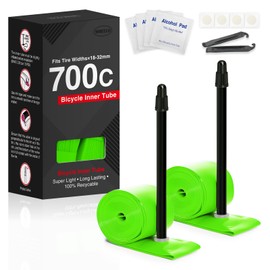 Hycline 2-Pack TPU Bicycle Inner Tubes: 700 x 18-32C (28 Inch) TPU Road Bike Tubes Ultralight (35 g), 85 mm Presta Valve with 2 Tyre Levers