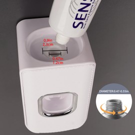 2 Slot Plastic Toothbrush Holder and Toothpaste Dispenser Wall Mounted, Automatic Toothpaste Squeezer, 2 in 1 Tooth Brush Toothpaste Organizer for Shower (White)