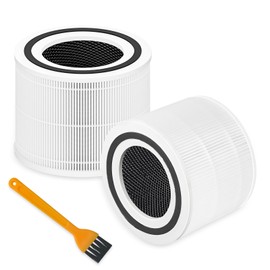 2 Pack Core 300 Replacement Filter Copatible for Levoit Core 300-p, Core 300S, Core 300, Core 300-RF, Core 300-RAC Air Purifier, 3 Stage Filtration 3-in-1 H13 True HEPA Activated Carbon Filter(White)