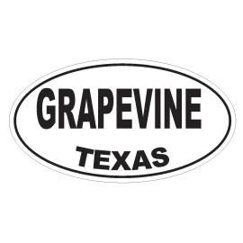 Winter Park Products Grapevine Texas Oval Bumper Sticker or Helmet Sticker D3432 Euro Oval - 1 Oval $2.45