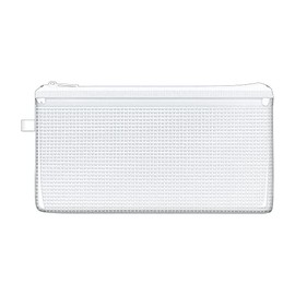 Kamio Japan 201750 Flat Clear Pen Pouch, White