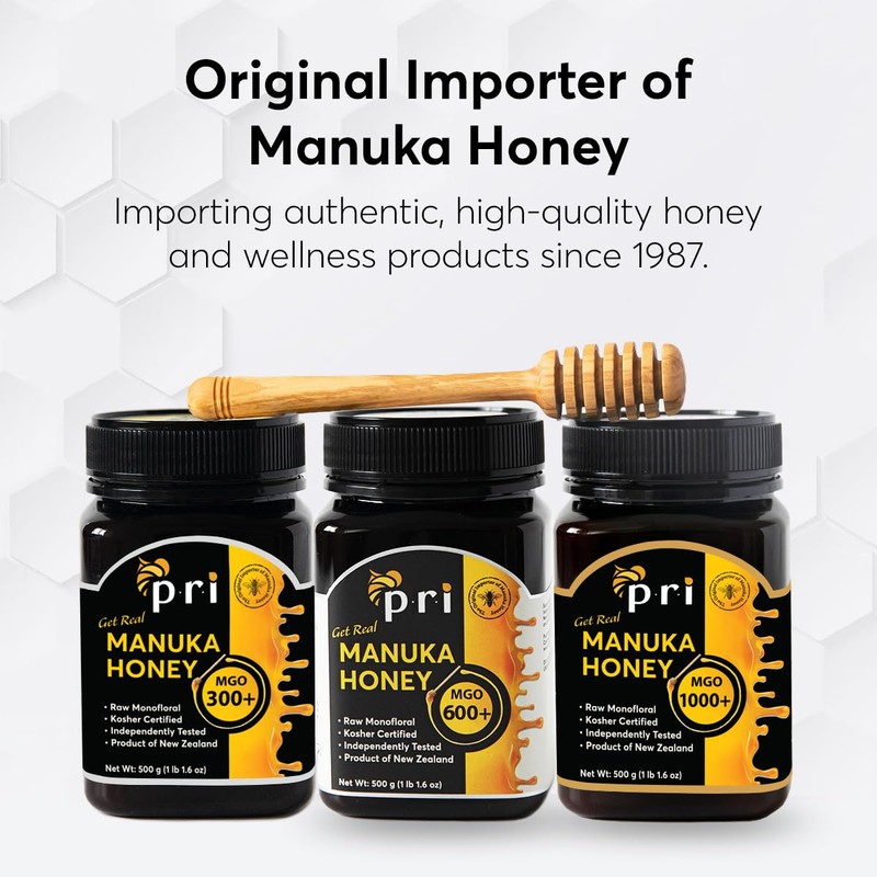 P.R.I Manuka Honey MGO 300+, Elevated‑Potency Monofloral New Zealand Honey,