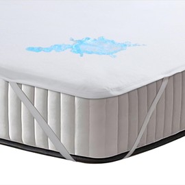 Mattress Protector 60 x 120 cm Baby Waterproof Molleton Mattress Protector Cotton Moisture Protection 60 x 120 cm Children's Bed Oeko-Tex Certified Mattress Protector Baby Cot, White