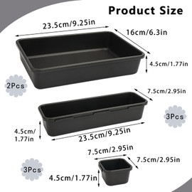 TESSTSY Pack of 8 Drawer Organiser, Drawer Organiser System, Multifunctional, Separation System, Spice Organiser, Organiser Drawer, Drawer Insert, Storage Box, for Desk, Office, Kitchen