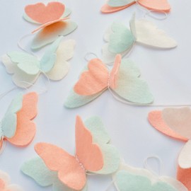 Butterfly Felt Garland | Butterfly Garland | Mint and Peach Garland | Fairy Garland