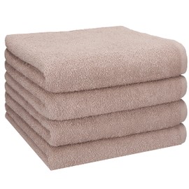 Betz Hand Towel Set of 4 Berlin Size 50 x 100 cm 100% Cotton - Good Drying Lightweight Quality - Ideal for Sports, Beach, Travel Colour Cappuccino Brown