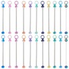 SUNNYCLUE 22Pcs Metal Bead Keychain Blank Keychain Bars Bulk Colorful