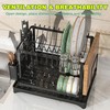 Dish Drying Rack 2 Tier,Space-Saving Dish Drainer with 360° Rotating