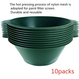 KANGHUANG 1 Gallon 190 Micron Reusable Industrial Nylon Mesh Paint Filter Strainer Funnel Filter Paint/Gutter Oil and Food Residue High Efficient & Durable (15CM-diameter-10Pcs)